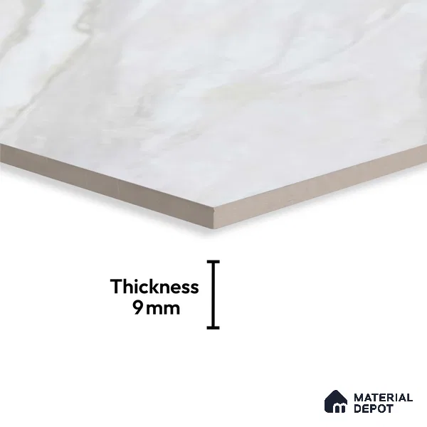 TL 01127 Lasa Bianco Carving Matte Finish 1800 x 1200 mm Vitrified Large Format Wall & Floor Tile - 9 mm | Adhesive and Spacers Must be Used During Installation (Sample)
