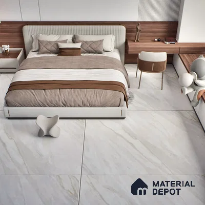 TL 01127 Lasa Bianco Carving Matte Finish 1800 x 1200 mm Vitrified Large Format Wall & Floor Tile - 9 mm | Adhesive and Spacers Must be Used During Installation (Sample)