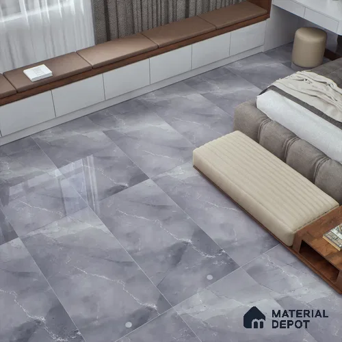 Marble Floor & Wall Tile | TL 01092 Choco Brown 4 ft x 2 ft Glossy Finish Vitrified Tile - 9 mm (Random 03) | Suitable For Living Room, Bedroom, Dining Area