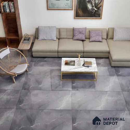 Marble Floor & Wall Tile | TL 01092 Choco Brown 4 ft x 2 ft Glossy Finish Vitrified Tile - 9 mm (Random 03) | Suitable For Living Room, Bedroom, Dining Area