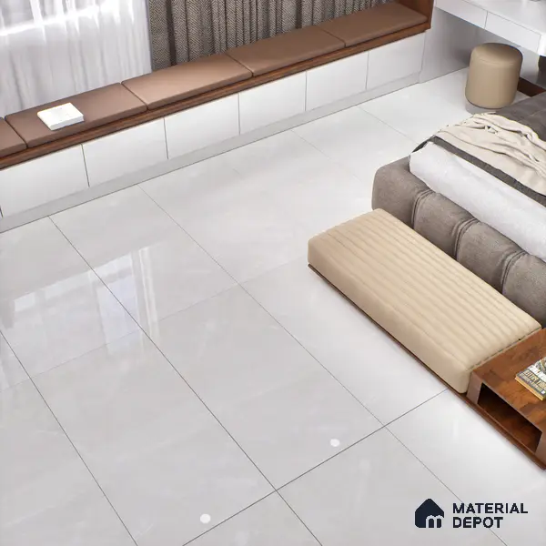 Marble Floor & Wall Tile | TL 01094 Line Grey 4 ft x 2 ft Glossy Finish Vitrified Tile - 9 mm (Random 01) | Suitable For Living Room, Bedroom, Dining Area