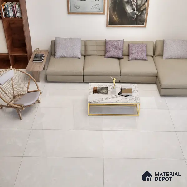 Marble Floor & Wall Tile | TL 01094 Line Grey 4 ft x 2 ft Glossy Finish Vitrified Tile - 9 mm (Random 01) | Suitable For Living Room, Bedroom, Dining Area