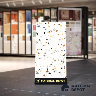 TL 01103 Vibrant Terrazo Carving Matte Finish 600 x 1200 mm Vitrified Wall & Floor Tile - 9 mm