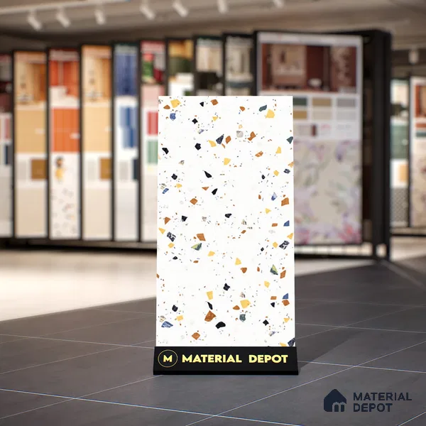 TL 01103 Vibrant Terrazo Carving Matte Finish 600 x 1200 mm Vitrified Wall & Floor Tile - 9 mm