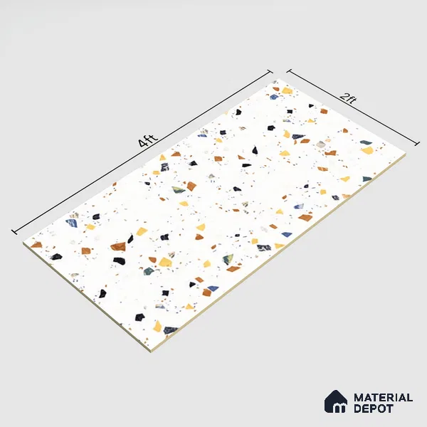 TL 01103 Vibrant Terrazo Carving Matte Finish 600 x 1200 mm Vitrified Wall & Floor Tile - 9 mm