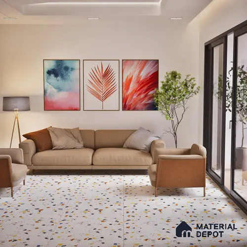 TL 01103 Vibrant Terrazo Carving Matte Finish 600 x 1200 mm Vitrified Wall & Floor Tile - 9 mm | Iamge 07