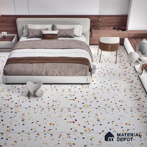 TL 01103 Vibrant Terrazo Carving Matte Finish 600 x 1200 mm Vitrified Wall & Floor Tile - 9 mm