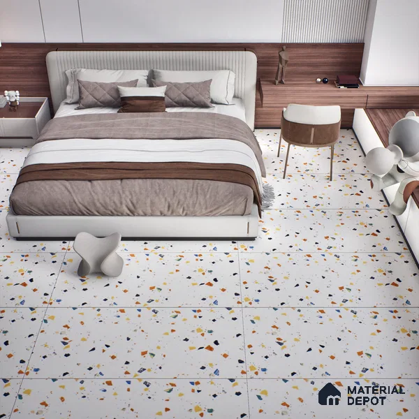 TL 01103 Vibrant Terrazo Carving Matte Finish 600 x 1200 mm Vitrified Wall & Floor Tile - 9 mm