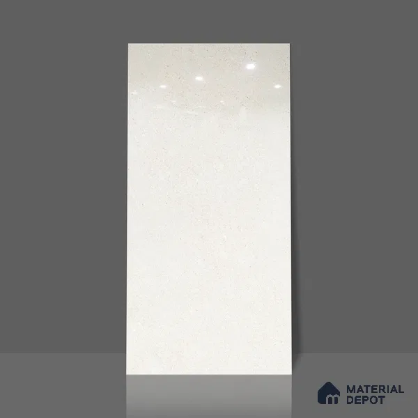 Stone Floor & Wall Tile | TL 01131 Monch White 4 ft x 2 ft Glossy Finish Double Charge Vitrified Tile - 9 mm | Suitable For Living Room, Bedroom, Dining Area (Sample)