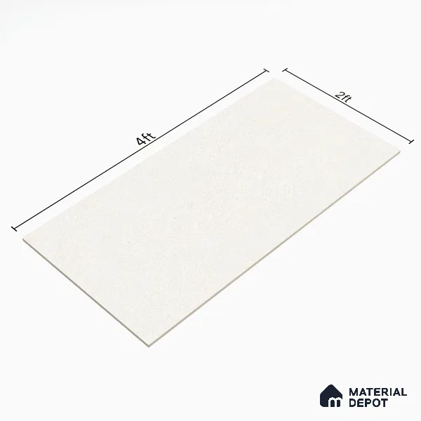 Stone Floor & Wall Tile | TL 01131 Monch White 4 ft x 2 ft Glossy Finish Double Charge Vitrified Tile - 9 mm | Suitable For Living Room, Bedroom, Dining Area (Sample)