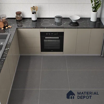 TL 01116 Coal Matte Finish 600 x 600 mm Plain Full Body Vitrified Wall & Floor Tile - 9 mm (Sample)