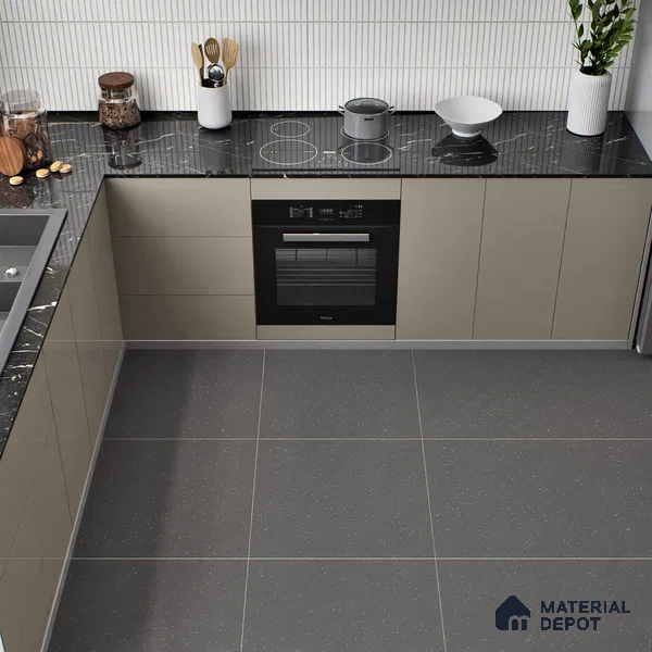 TL 01116 Coal Matte Finish 600 x 600 mm Plain Full Body Vitrified Wall & Floor Tile - 9 mm (Sample)