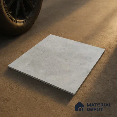 TL 02788 Powder Grey 400 x 400 mm Matte Finish Vitrified Parking Floor Tile - 12 mm | Pattern Alignment May Vary | 2-3 mm Spacer is Mandatory (Sample)