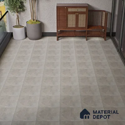 TL 02788 Powder Grey 400 x 400 mm Matte Finish Vitrified Parking Floor Tile - 12 mm | Pattern Alignment May Vary | 2-3 mm Spacer is Mandatory (Sample)