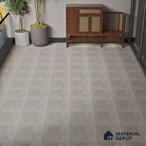 TL 02788 Powder Grey 400 x 400 mm Matte Finish Vitrified Parking Floor Tile - 12 mm | Pattern Alignment May Vary | 2-3 mm Spacer is Mandatory