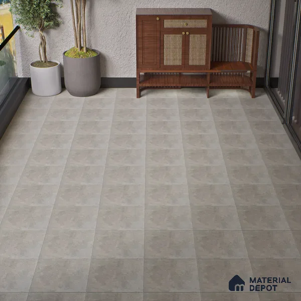 TL 02788 Powder Grey 400 x 400 mm Matte Finish Vitrified Parking Floor Tile - 12 mm | Pattern Alignment May Vary | 2-3 mm Spacer is Mandatory (Sample)