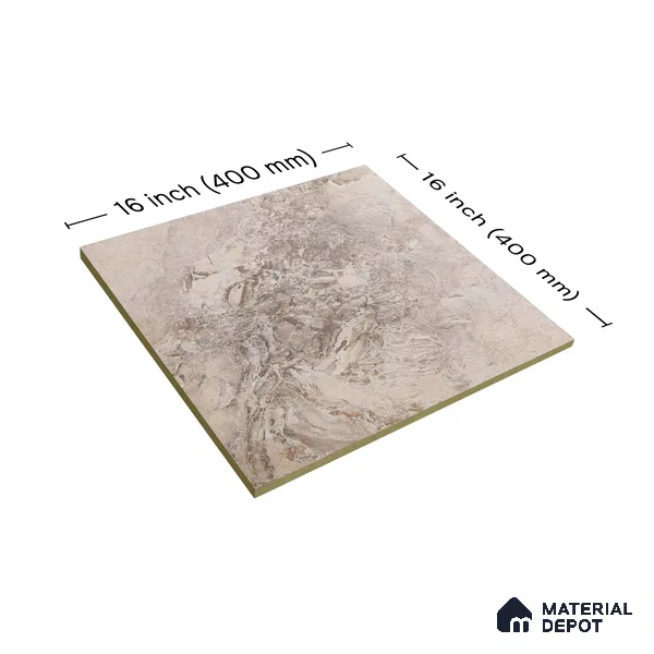 Parking Floor Tile TL 02791 Beige Cream 16 x 16 inch Vitrified Anti Skid Matte Finish Heavy Duty Tile - 12 mm | Suitable For Outdoor, High Traffic Areas, Terrace | Pattern Alignment May Vary | 2-3 mm Spacer is Mandatory (Sample)