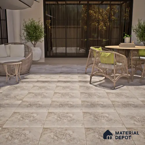 Parking Floor Tile TL 02791 Beige Cream 16 x 16 inch Vitrified Anti Skid Matte Finish Heavy Duty Tile - 12 mm | Suitable For Outdoor, High Traffic Areas, Terrace | Pattern Alignment May Vary | 2-3 mm Spacer is Mandatory