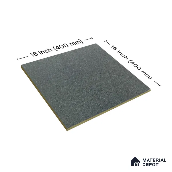 Parking Floor Tile TL 02792 Smoke Black 16 x 16 inch Vitrified Anti Skid Matte Finish Heavy Duty Tile - 12 mm | Suitable For Outdoor, High Traffic Areas, Terrace | Pattern Alignment May Vary | 2-3 mm Spacer is Mandatory (Sample)