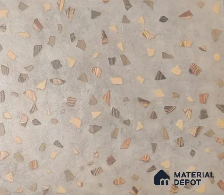 Terrazzo Parking Floor Tile TL 02793 C Brown Terrazzo 400 x 400 mm Matte Finish Vitrified Tile - 12 mm | Pattern Alignment May Vary | 2-3 mm Spacer is Mandatory