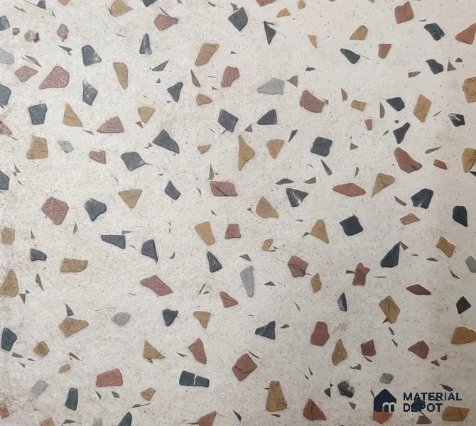 Terrazzo Parking Floor Tile TL 02793 A Vibrant Terrazzo 16 x 16 inch Matte Finish Vitrified Anti Skid Tile - 12 mm | Pattern Alignment May Vary | 2-3 mm Spacer is Mandatory