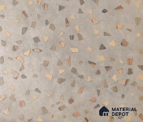 Terrazzo Parking Floor Tile TL 02793 C Brown Terrazzo 400 x 400 mm Matte Finish Vitrified Tile - 12 mm | Pattern Alignment May Vary | 2-3 mm Spacer is Mandatory