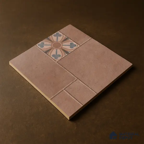 Parking Floor Tile TL 02748 Atelier Caramel 16 x 16 inch Vitrified Anti Skid Matte Finish Heavy Duty Tile - 12 mm | 6 Random Design | Suitable For Outdoor, High Traffic Areas, Terrace | Pattern Alignment May Vary | 2-3 mm Spacer is Mandatory