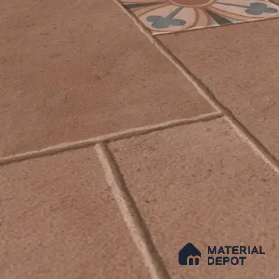 Parking Floor Tile TL 02748 Atelier Caramel 16 x 16 inch Vitrified Anti Skid Matte Finish Heavy Duty Tile - 12 mm | 6 Random Design | Suitable For Outdoor, High Traffic Areas, Terrace | Pattern Alignment May Vary | 2-3 mm Spacer is Mandatory