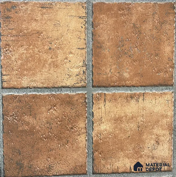 Parking Floor Tile TL 02783 Desert Cotto 16 x 16 inch Vitrified Anti Skid Matte Finish Heavy Duty Tile - 12 mm | Suitable For Outdoor, High Traffic Areas, Terrace | Pattern Alignment May Vary | 2-3 mm Spacer is Mandatory (Sample)