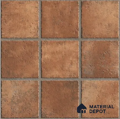 Parking Floor Tile TL 02783 Desert Cotto 16 x 16 inch Vitrified Anti Skid Matte Finish Heavy Duty Tile - 12 mm | Suitable For Outdoor, High Traffic Areas, Terrace | Pattern Alignment May Vary | 2-3 mm Spacer is Mandatory (Sample)