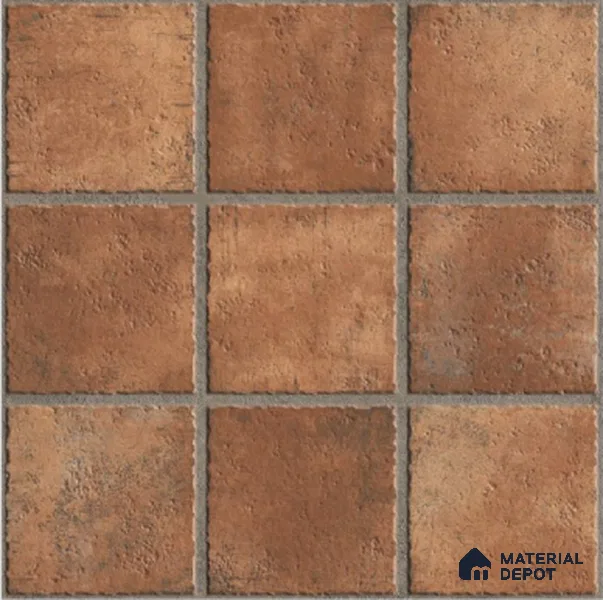 Parking Floor Tile TL 02783 Desert Cotto 16 x 16 inch Vitrified Anti Skid Matte Finish Heavy Duty Tile - 12 mm | Suitable For Outdoor, High Traffic Areas, Terrace | Pattern Alignment May Vary | 2-3 mm Spacer is Mandatory (Sample)