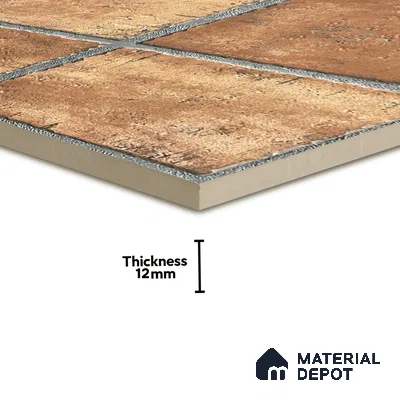 Parking Floor Tile TL 02783 Desert Cotto 16 x 16 inch Vitrified Anti Skid Matte Finish Heavy Duty Tile - 12 mm | Suitable For Outdoor, High Traffic Areas, Terrace | Pattern Alignment May Vary | 2-3 mm Spacer is Mandatory (Sample)