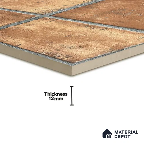 Parking Floor Tile TL 02783 Desert Cotto 16 x 16 inch Vitrified Anti Skid Matte Finish Heavy Duty Tile - 12 mm | Suitable For Outdoor, High Traffic Areas, Terrace | Pattern Alignment May Vary | 2-3 mm Spacer is Mandatory