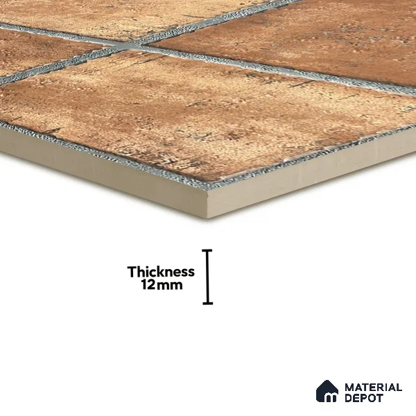 Parking Floor Tile TL 02783 Desert Cotto 16 x 16 inch Vitrified Anti Skid Matte Finish Heavy Duty Tile - 12 mm | Suitable For Outdoor, High Traffic Areas, Terrace | Pattern Alignment May Vary | 2-3 mm Spacer is Mandatory (Sample)