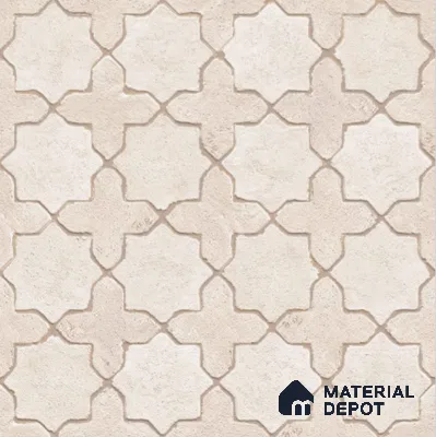 Parking Floor Tile TL 02753 Gemstone Crema 16 x 16 inch Vitrified Anti Skid Matte Finish Heavy Duty Tile - 12 mm | Suitable For Outdoor, High Traffic Areas, Terrace | Pattern Alignment May Vary | 2-3 mm Spacer is Mandatory