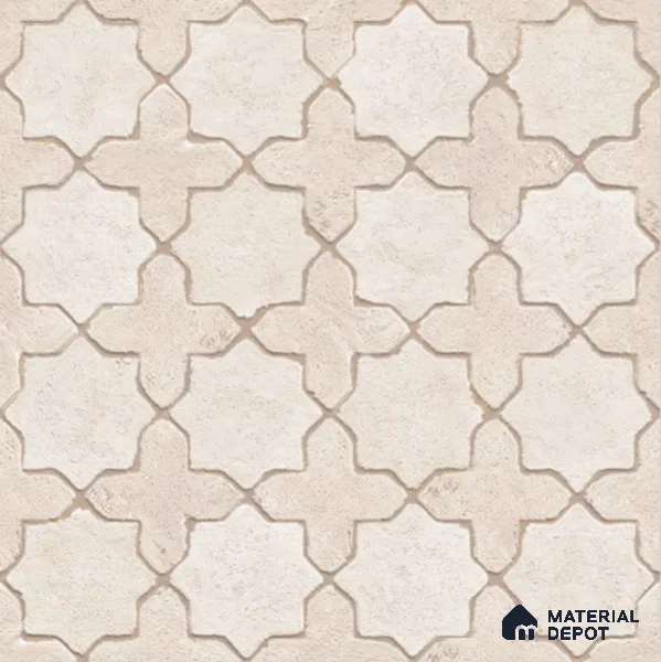 Parking Floor Tile TL 02753 Gemstone Crema 16 x 16 inch Vitrified Anti Skid Matte Finish Heavy Duty Tile - 12 mm | Suitable For Outdoor, High Traffic Areas, Terrace | Pattern Alignment May Vary | 2-3 mm Spacer is Mandatory