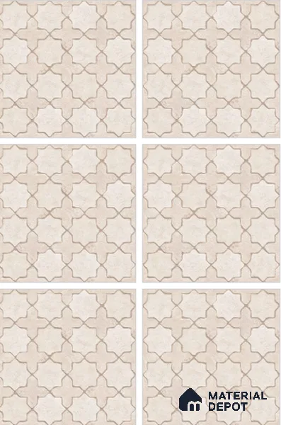 Parking Floor Tile TL 02753 Gemstone Crema 16 x 16 inch Vitrified Anti Skid Matte Finish Heavy Duty Tile - 12 mm | Suitable For Outdoor, High Traffic Areas, Terrace | Pattern Alignment May Vary | 2-3 mm Spacer is Mandatory