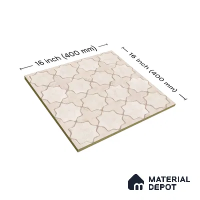 Parking Floor Tile TL 02753 Gemstone Crema 16 x 16 inch Vitrified Anti Skid Matte Finish Heavy Duty Tile - 12 mm | Suitable For Outdoor, High Traffic Areas, Terrace | Pattern Alignment May Vary | 2-3 mm Spacer is Mandatory