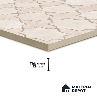 Parking Floor Tile TL 02753 Gemstone Crema 16 x 16 inch Vitrified Anti Skid Matte Finish Heavy Duty Tile - 12 mm | Suitable For Outdoor, High Traffic Areas, Terrace | Pattern Alignment May Vary | 2-3 mm Spacer is Mandatory