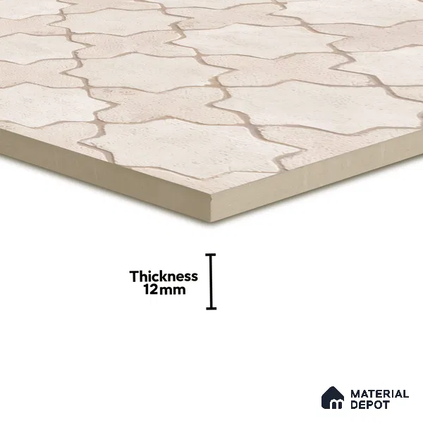 Parking Floor Tile TL 02753 Gemstone Crema 16 x 16 inch Vitrified Anti Skid Matte Finish Heavy Duty Tile - 12 mm | Suitable For Outdoor, High Traffic Areas, Terrace | Pattern Alignment May Vary | 2-3 mm Spacer is Mandatory