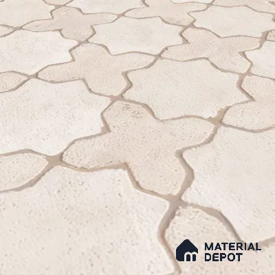 Parking Floor Tile TL 02753 Gemstone Crema 16 x 16 inch Vitrified Anti Skid Matte Finish Heavy Duty Tile - 12 mm | Suitable For Outdoor, High Traffic Areas, Terrace | Pattern Alignment May Vary | 2-3 mm Spacer is Mandatory
