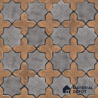 Parking Floor Tile TL 02754 Gemstone Gold 16 x 16 inch Vitrified Anti Skid Matte Finish Heavy Duty Tile - 12 mm | Suitable For Outdoor, High Traffic Areas, Terrace | Pattern Alignment May Vary | 2-3 mm Spacer is Mandatory (Sample)