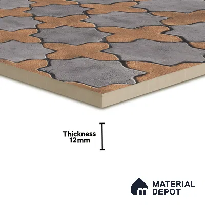 Parking Floor Tile TL 02754 Gemstone Gold 16 x 16 inch Vitrified Anti Skid Matte Finish Heavy Duty Tile - 12 mm | Suitable For Outdoor, High Traffic Areas, Terrace | Pattern Alignment May Vary | 2-3 mm Spacer is Mandatory (Sample)