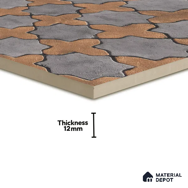 Parking Floor Tile TL 02754 Gemstone Gold 16 x 16 inch Vitrified Anti Skid Matte Finish Heavy Duty Tile - 12 mm | Suitable For Outdoor, High Traffic Areas, Terrace | Pattern Alignment May Vary | 2-3 mm Spacer is Mandatory (Sample)