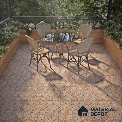 Parking Floor Tile TL 02754 Gemstone Gold 16 x 16 inch Vitrified Anti Skid Matte Finish Heavy Duty Tile - 12 mm | Suitable For Outdoor, High Traffic Areas, Terrace | Pattern Alignment May Vary | 2-3 mm Spacer is Mandatory (Sample)