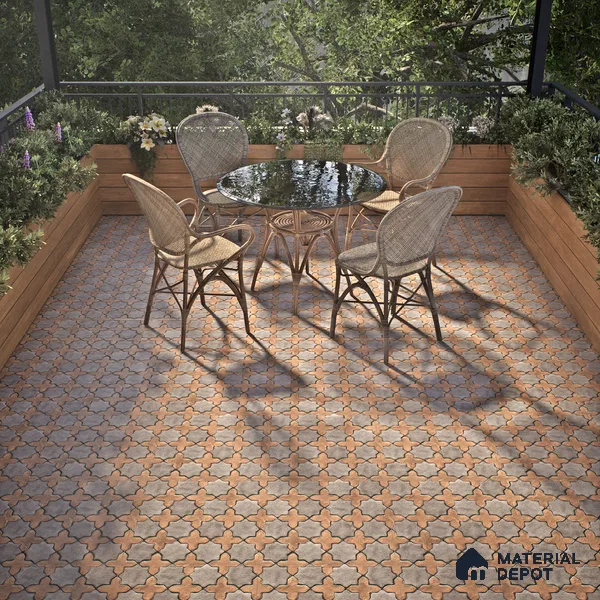 Parking Floor Tile TL 02754 Gemstone Gold 16 x 16 inch Vitrified Anti Skid Matte Finish Heavy Duty Tile - 12 mm | Suitable For Outdoor, High Traffic Areas, Terrace | Pattern Alignment May Vary | 2-3 mm Spacer is Mandatory (Sample)