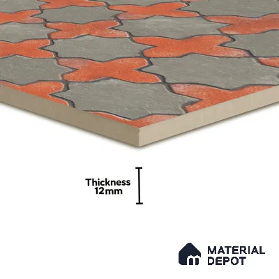 Parking Floor Tile TL 02755 Gemstone Olive 16 x 16 inch Vitrified Anti Skid Matte Finish Heavy Duty Tile - 12 mm | Suitable For Outdoor, High Traffic Areas, Terrace | Pattern Alignment May Vary | 2-3 mm Spacer is Mandatory
