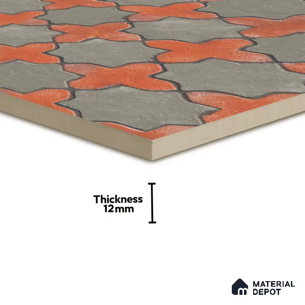 Parking Floor Tile TL 02755 Gemstone Olive 16 x 16 inch Vitrified Anti Skid Matte Finish Heavy Duty Tile - 12 mm | Suitable For Outdoor, High Traffic Areas, Terrace | Pattern Alignment May Vary | 2-3 mm Spacer is Mandatory