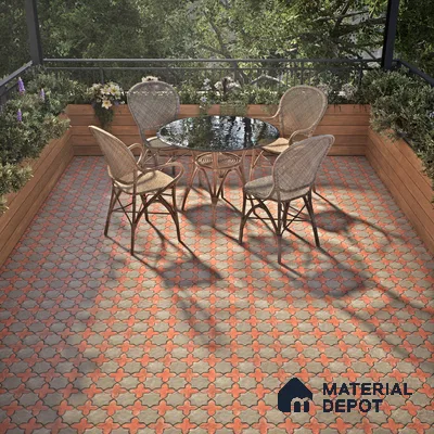 Parking Floor Tile TL 02755 Gemstone Olive 16 x 16 inch Vitrified Anti Skid Matte Finish Heavy Duty Tile - 12 mm | Suitable For Outdoor, High Traffic Areas, Terrace | Pattern Alignment May Vary | 2-3 mm Spacer is Mandatory