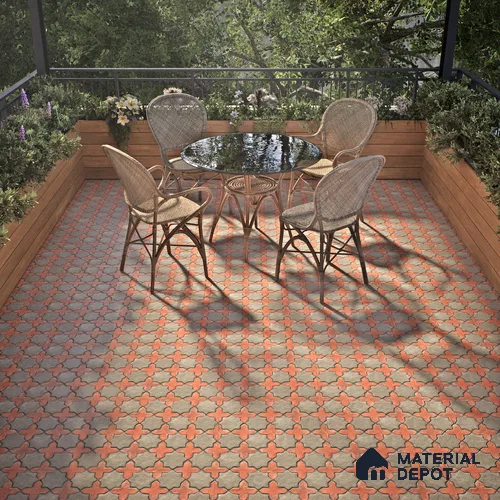 Parking Floor Tile TL 02755 Gemstone Olive 16 x 16 inch Vitrified Anti Skid Matte Finish Heavy Duty Tile - 12 mm | Suitable For Outdoor, High Traffic Areas, Terrace | Pattern Alignment May Vary | 2-3 mm Spacer is Mandatory